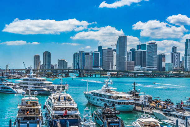 istock Channel Bridges Marina Yachts Downtown Miami Florida 1406797539