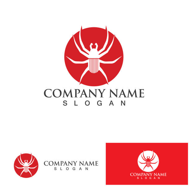 паук иллюстрация логотип вектор шаблон-вектор - silhouette spider tarantula backgrounds stock illustrations