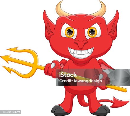 istock cartoon red devil holding trident 1406812429