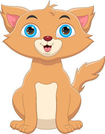 Free download of Cartoon Cat Sitting Outline clip art Vector Graphic