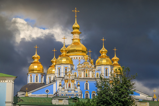 St. Michael s Golden-Domed Monastery and dramatic sky, Kiev - Ukraine
