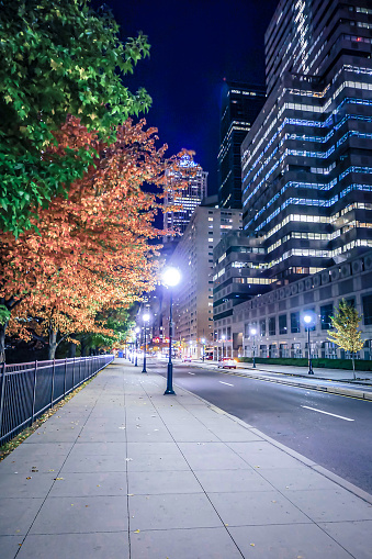 Autumn Philadelphia city at night