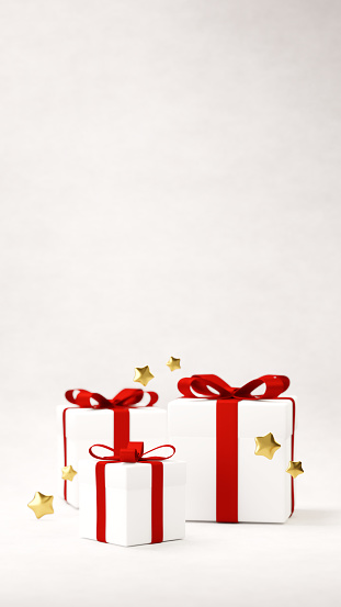 Red Gift Box on White Background