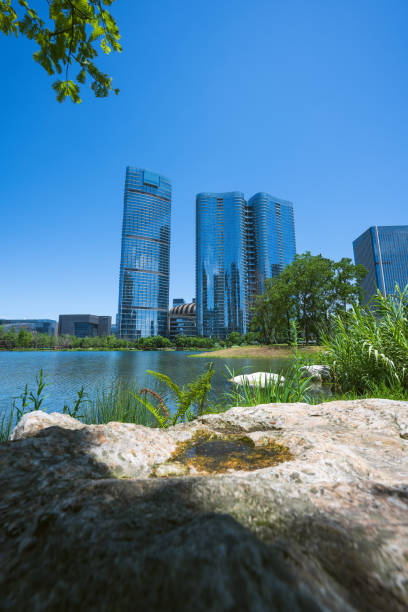 istock Sunny riverside Chengdu Financial City 1406818427