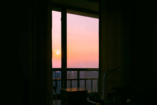 istock The city scenery outside the sunset window 1406818824