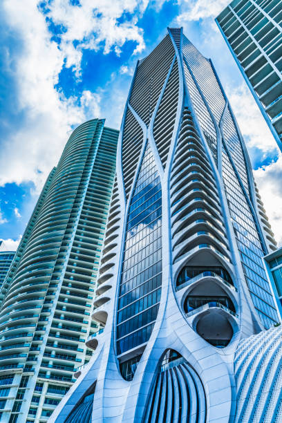 Modern Buildings High Rises Downtown Miami Florida stock photo