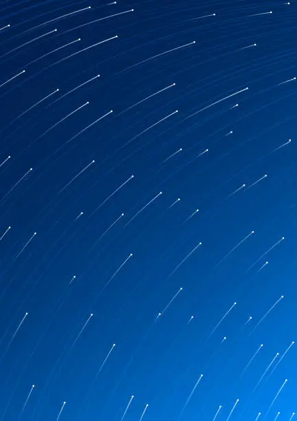 Vector illustration of Stars moving in night sky