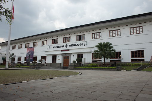 Bandung, Indonesia - June 2022 : Bandung geological museum white building