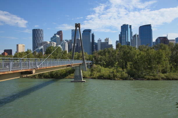 istock Bow River Pathway Bridge at Memorial Drive in Calgary,Alberta Province,Canada,North America 1406833521