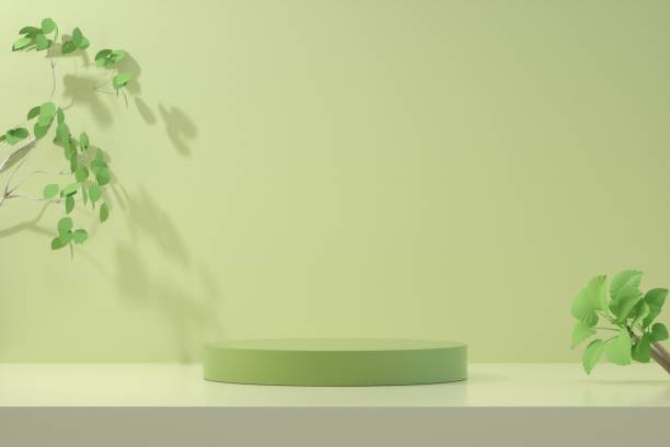 istock Circular base of 3D rendered virtual product display background 1406834306