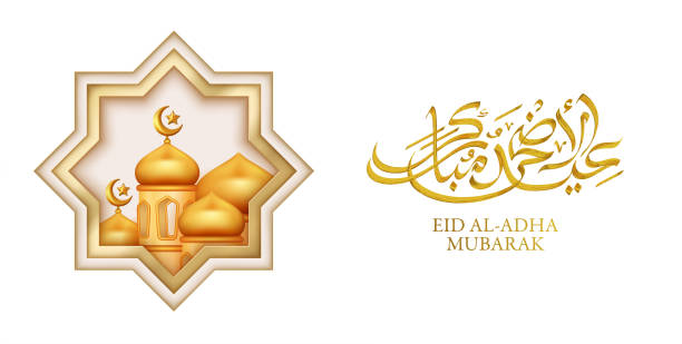 ilustraciones, imágenes clip art, dibujos animados e iconos de stock de bandera del festival eid al adha mubarak - creativity floral pattern illustration and painting square