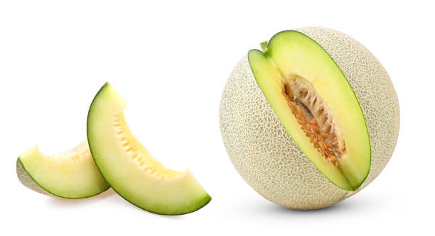 istock Cantaloupe melon isolated on white background 1406836800