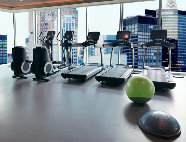 istock Gym with city view 1406840655