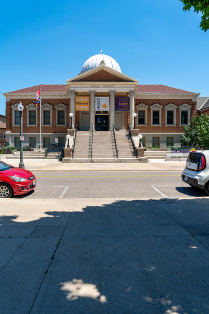 Public Library and Wilfrid Laurier University Brantford Campus, Brantford, Canada Wilfrid Laurier University Brantford Campus, Brantford, Ontario, Canada. wilfrid laurier stock pictures, royalty-free photos & images