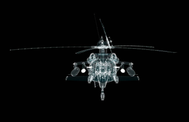 istock Helicopter Hologram. Military and Technology Concept 1406844060