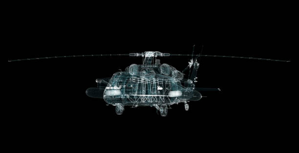 istock Helicopter Hologram. Military and Technology Concept 1406844108