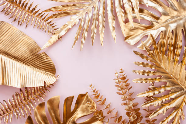 istock Creative nature layout made of tropical leaves. 1406851206