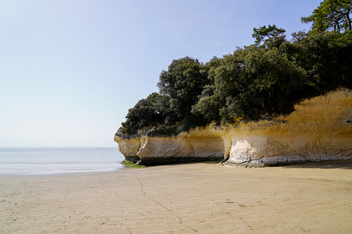 cliff coast sand beach in Meschers-sur-Gironde atlantic coast france
