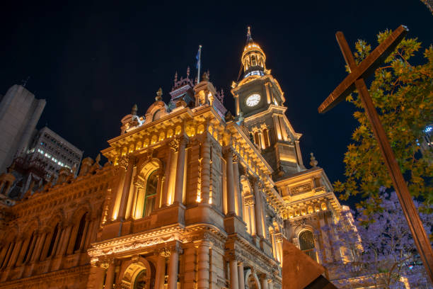 istock Sydney Town Hall lit up at night. 1406851286
