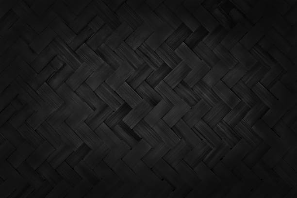 istock Black weave bamboo pattern, woven rattan mat texture for background and design art work. 1406852396