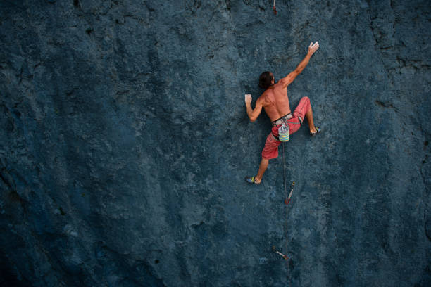 climbing technique stock photo