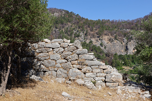 Ruins of Amos town in Turkey founded by the Dorians in the VII century BC