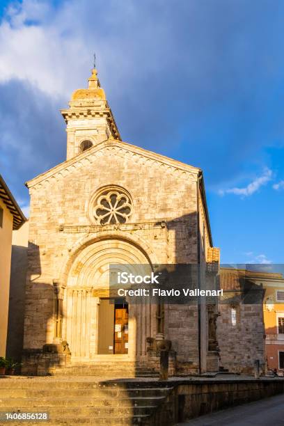 San Quirico Dorcia Collegiate Church Of San Quirico Tuscany Stock Photo - Download Image Now