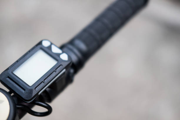 istock The handlebar of the electric scooter with a display. 1406860468