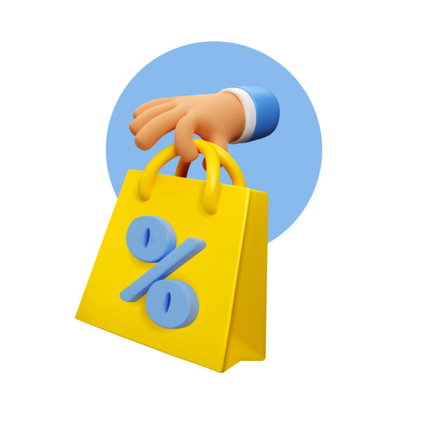 ilustraciones, imágenes clip art, dibujos animados e iconos de stock de icono de venta 3d - shopping cart service industrial objects isolated on white