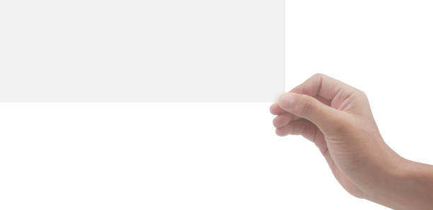istock Hands holding paper blank for letter paper 1406861103