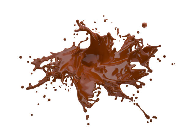 istock 3d illustration of chocolate splash on white background with clipping path 1406873047