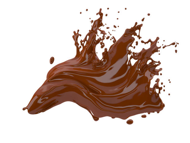 istock 3d illustration of chocolate splash on white background with clipping path 1406873174