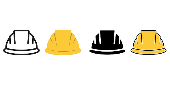 Vector illustration. Construction Helmet icon set.