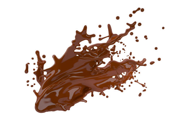 istock 3d illustration of chocolate splash on white background with clipping path 1406873214