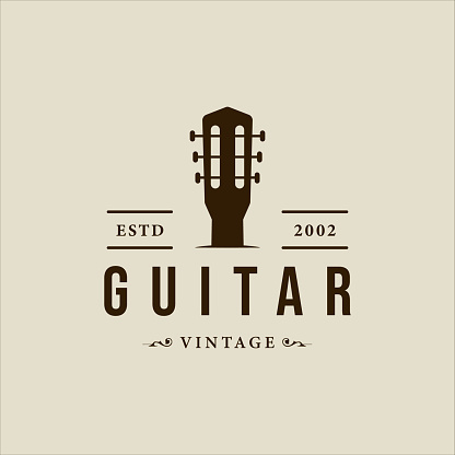 country guitar music  vintage vector illustration template icon graphic design. acoustic music instrument sign or symbol for guitarist band and shop business