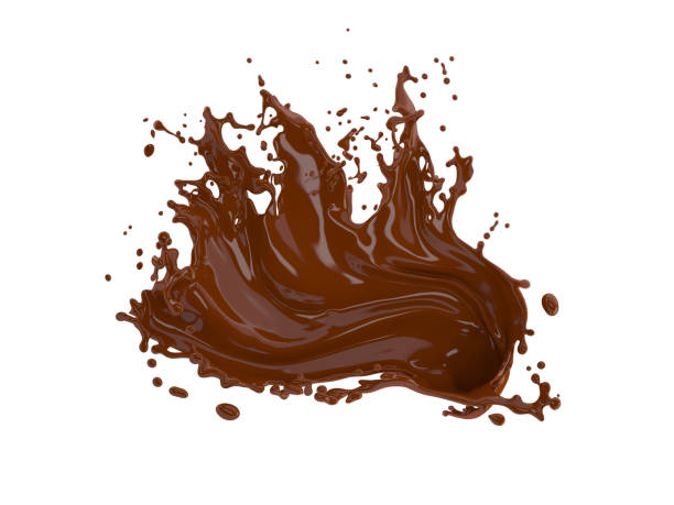 istock 3d illustration of chocolate splash on white background with clipping path 1406873246