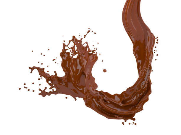 istock 3d illustration of chocolate splash on white background with clipping path 1406873313