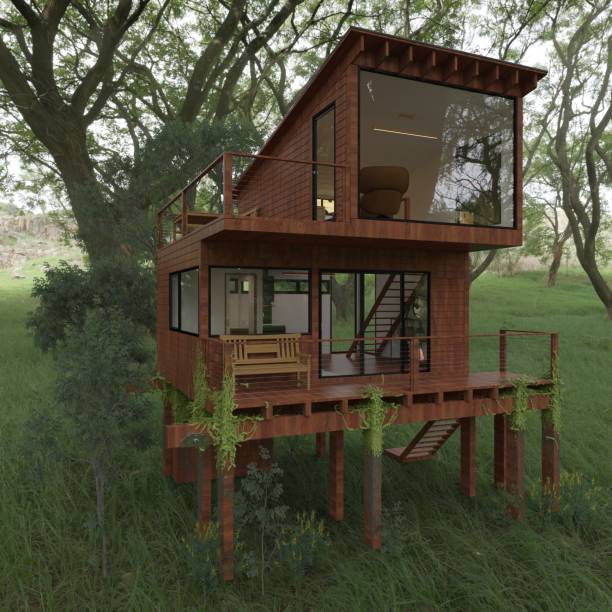 istock Eco house on the grass 3d illustration 1406874526