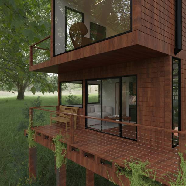 istock Eco house on the grass 3d illustration 1406875021