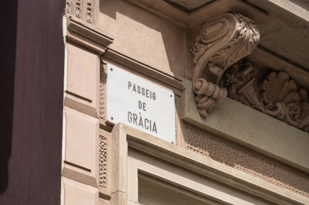 istock Passeig de Gracia sign in Barcelona 1406875033