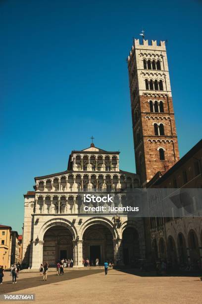 Lucca Cathedral Lucca Tuscany Italy Stock Photo - Download Image Now - Ancient, Arch - Architectural Feature, Architecture
