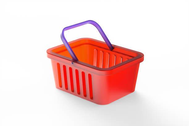 istock Shopping cart on a white background. 3d rendering illustration 1406877451