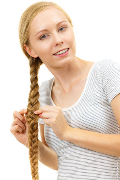 istock Blonde girl with braid hair 1406881643