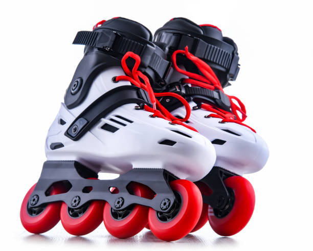 A pair of inline skates isolated on white background