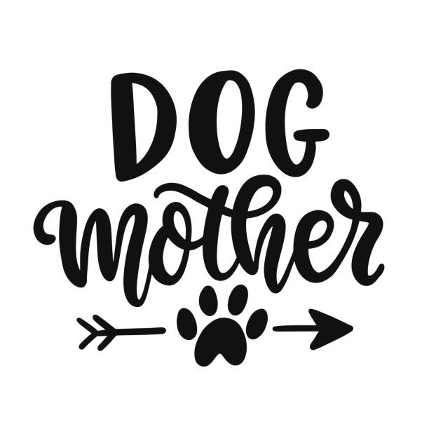 Dog Mother T Shirt Design, Funny Hand Lettering Quote Dog Mother T Shirt Design, Funny Hand Lettering Quote, Pet Moms life, Modern brush calligraphy, Isolated on white background. Inspiration graphic design typography element. family word art stock illustrations