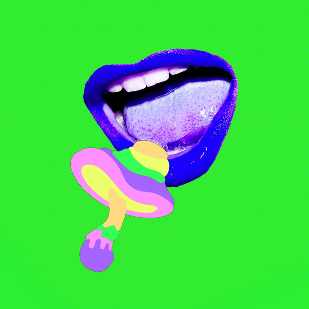 istock Contemporary minimal collage art. Psychedelic, Hallucination, drugs concept. Mushroom microdosing trends. 1406888722