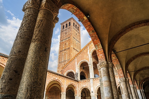 Church Basilica of Sant'Ambrogio in the center of Milan. High quality photo