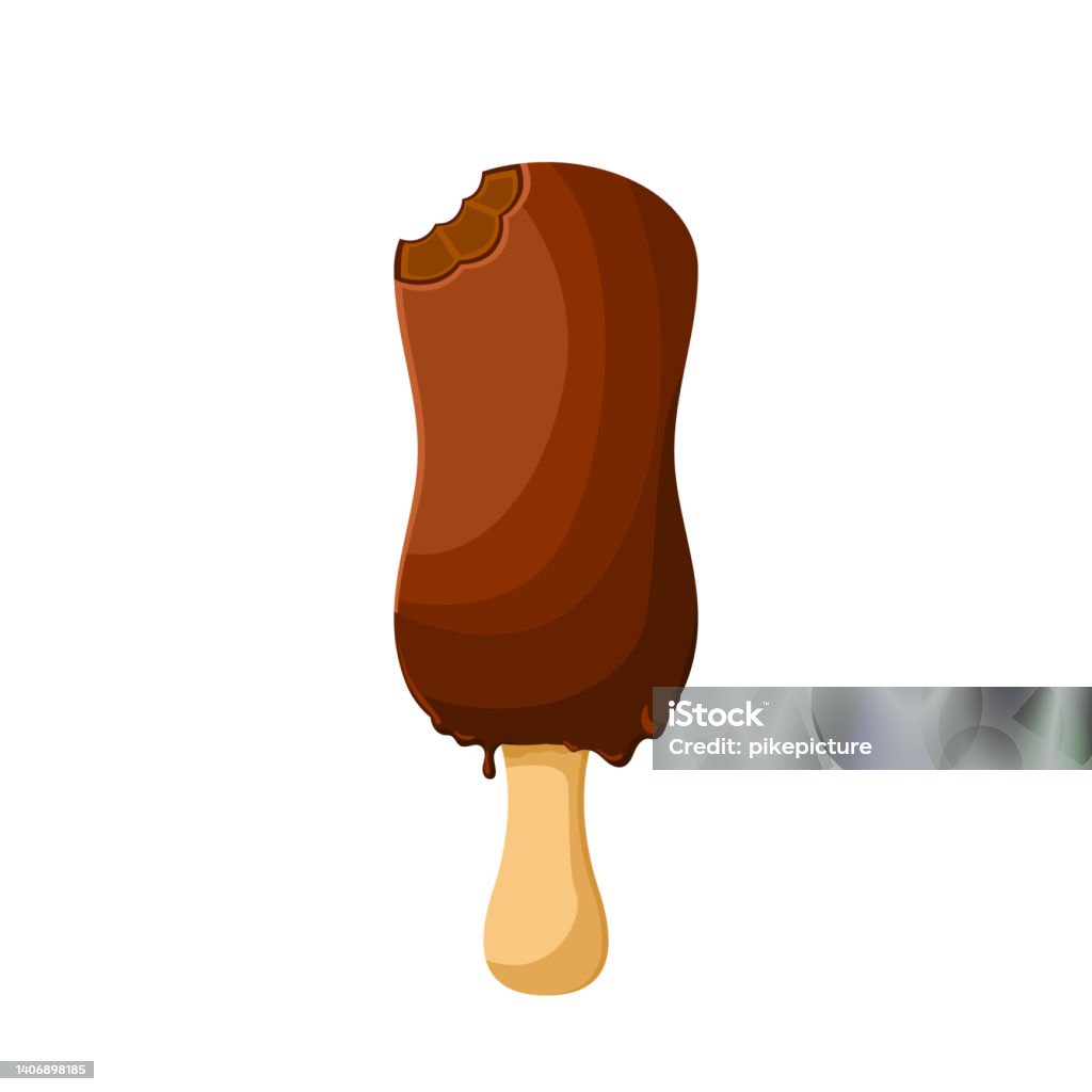 Vektor Kartun Es Krim Stik Cokelat Ilustrasi Stok - Unduh Gambar