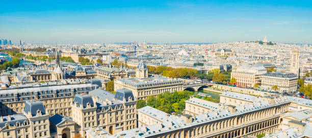 istock Paris cityscape with  aerial architecture 1406898750