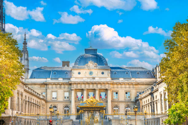 View of Palais de Justice building in Paris